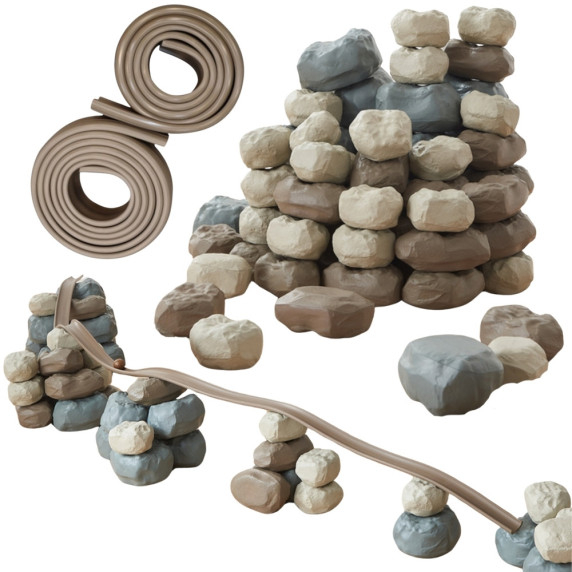 MASTERKIDZ Flexible Ball Track + Rubber Construction Stones 98 pcs.
