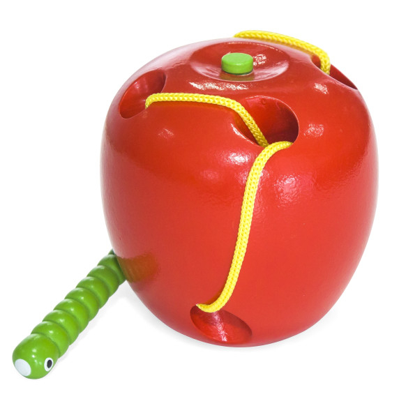 VIGA Wooden Intertwining Maze Educational Worm in an Apple Montessori