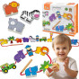 VIGA Wooden Threading Machine Intertwining Blocks Safari ZOO