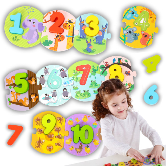 TOOKY TOY Educational Puzzle Montessori Learning to Count