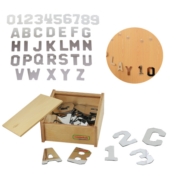 MASTERKIDZ Double-Sided Acrylic Mirrors Letters Numbers Montessori Alphabet