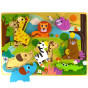 TOOKY TOY Wooden Montessori Puzzle Zoo Safari Animals Match Shapes