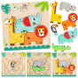 TOOKY TPY Wooden Montessori Puzzle Multilayer Board Forest Animals 7 pcs.