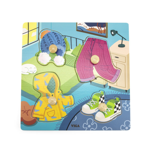 VIGA Wooden Puzzle with Clothes Pins