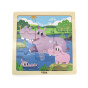 VIGA Handy Wooden Hippos Puzzle 9 pieces