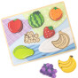 VIGA Wooden Puzzle Montessori 2-in-1 Puzzle Fruit Figures