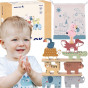 TOOKY TOY Wooden Blocks Puzzle Animals Montessori 9 pcs.