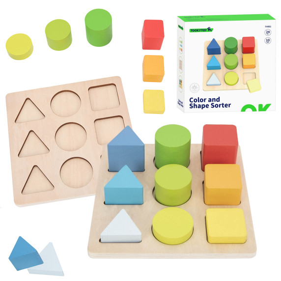 TOOKY TOY Educational Geometric Shapes Puzzle