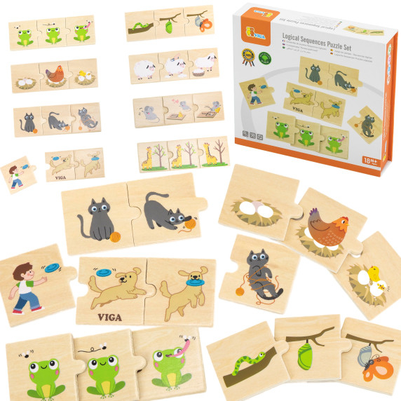 VIGA Wooden Puzzle Match Animal Activities