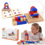 VIGA Wooden Building Game 3D Montessori Blocks