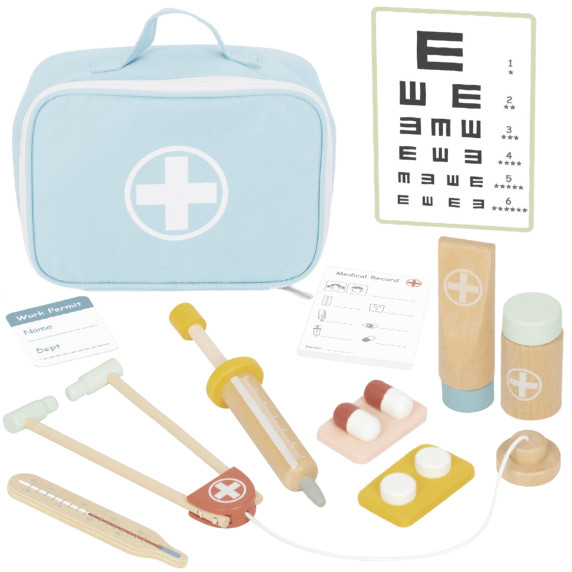 TOOKY TOY Wooden Little Doctor's Set in a Suitcase with Accessories