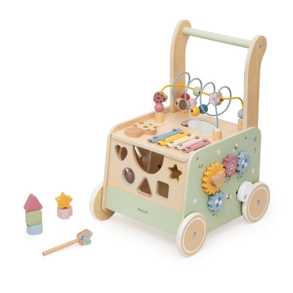 VIGA PolarB Wooden Walker Pusher Educational Sorter Xylophone Cube 12m