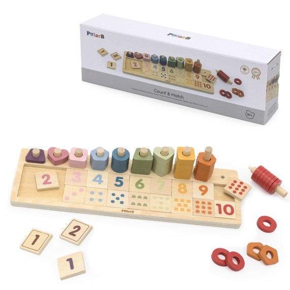 VIGA PolarB Wooden Abacus Montessori Number Sorter