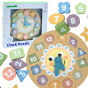 TOOKY TOY Wooden Clock Educational Toy Learning Time Shapes