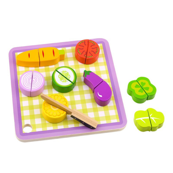TOOKY TOY Wooden Vegetable Chopping Board 20 pcs.