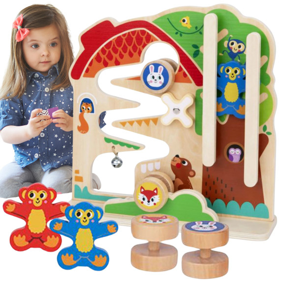 TOOKY TOY Wooden Montessori Manipulative Board Labyrinth