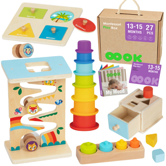 TOOKY TOY Box XXL Montessori Educational 6in1 Sensory Box 13-15 Months