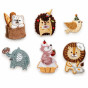 VIGA Embroidered PolarB Animal Pins, 6 pcs. – Backpack and Clothing Decorations