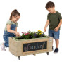 Classic World Edu Wooden Flower Pot on Wheels for Children with Blackboard