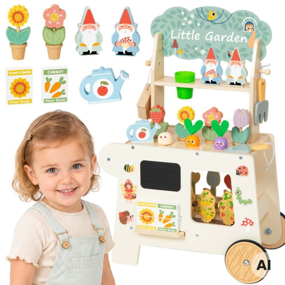 TOOKY TOY Garden Cart Wooden Shop 57pcs