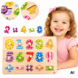 TOOKY TOY Wooden Puzzle Learning to Count Puzzle with Pins Numbers