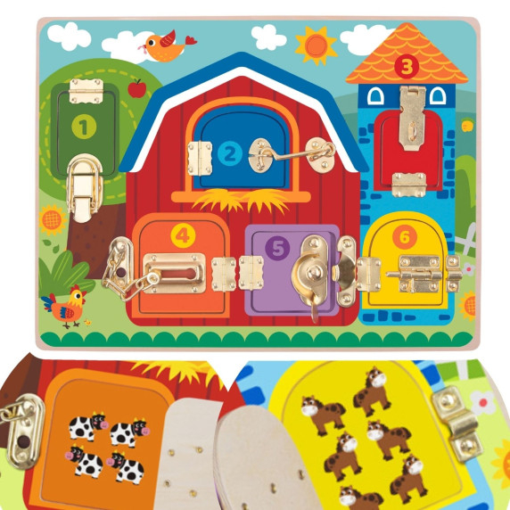 TOOKY TOY Manipulative Board Castles Pictures Farm