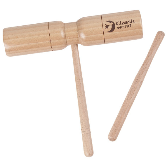 CLASSIC WORLD EDU Percussion Instrument Tone Block with Handle (Acoustic Box)