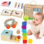 WOOPIE GREEN Box XXL Montessori Educational 6-in-1 Sensory Box 7-8 Months 26 pcs FSC