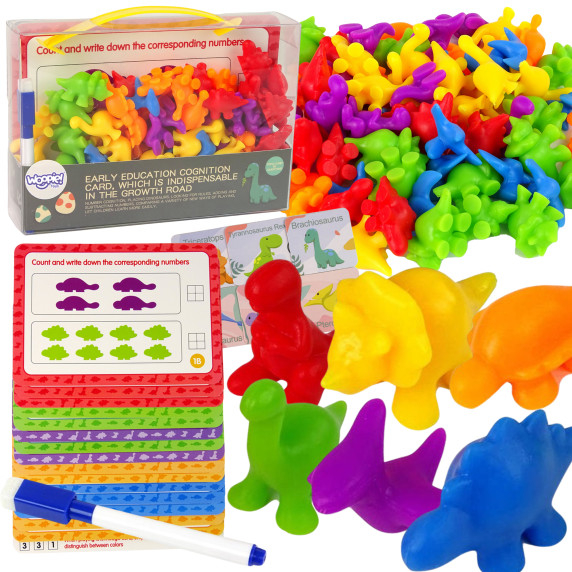 WOOPIE Montessori Educational Set Learning to Count Dinosaurs Sorter 95 pcs.