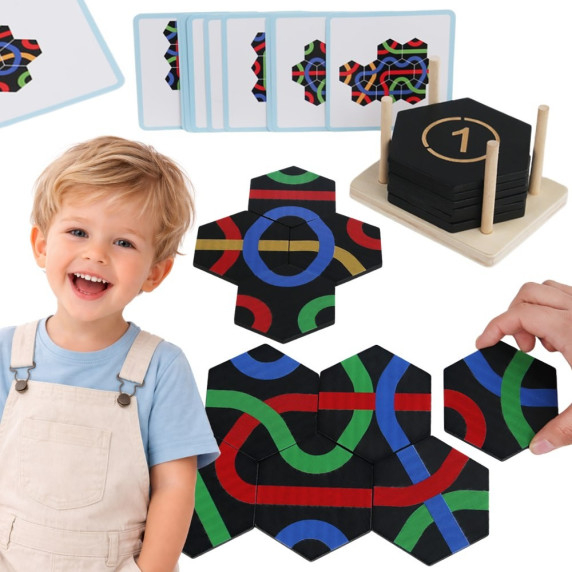 Woopie Puzzle Game Match Color Paths Hexagon Puzzle