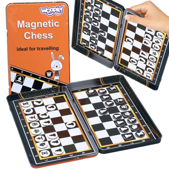 WOOPIE IQ 2-in-1 Magnetic Chess Checkers Travel Pocket Game