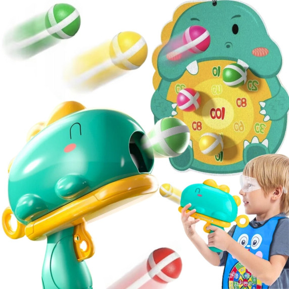 WOOPIE Dart Game Ball Gun Dinosaur Velcro Target Points Shooting