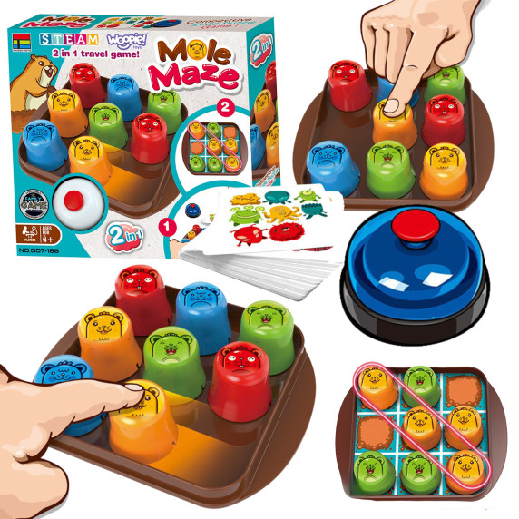 WOOPIE IQ Educational and Strategy Logic Game 2 in 1 Tic Tac Toe 4 pcs