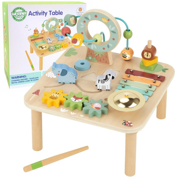 WOOPIE GREEN Wooden Educational Table Musical Sensory Maze 5 in 1