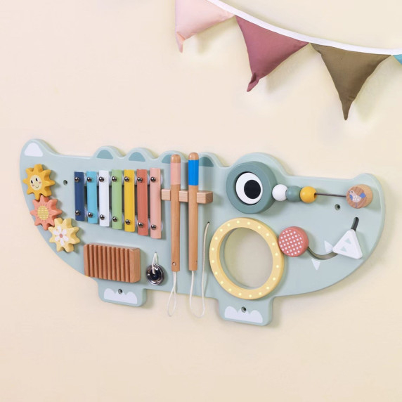 TOOKY TOY Trämanipuleringsbräda Krokodil 3 st.