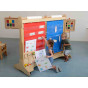 MASTERKIDZ Fabric Hanging Sheet with Pockets for Books and Pictures Blue
