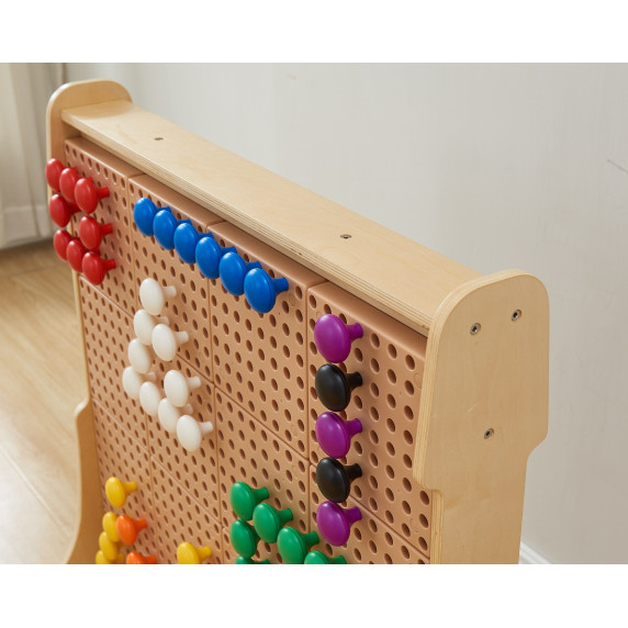 MASTERKIDZ Colorful Jumbo Pegs for STEM Board 128 Pcs - 8 Colors