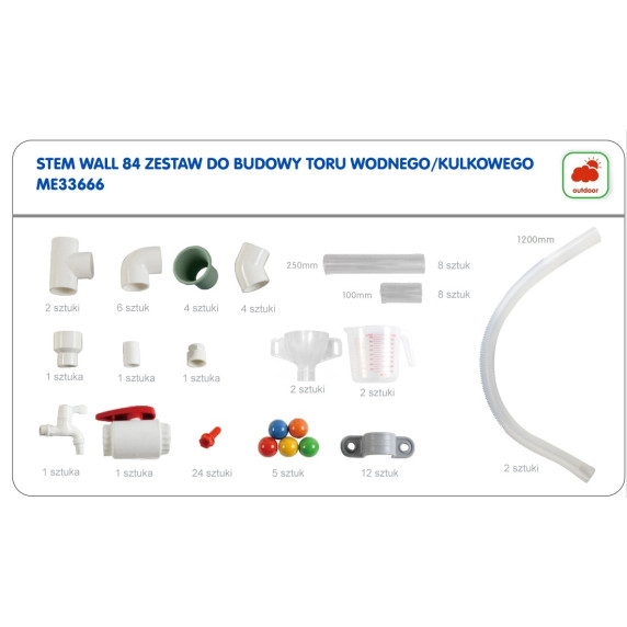 MASTERKIDZ STEM Board Pipe System 84 Pieces Ball Track
