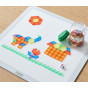 MASTERKIDZ Square LED Light Panel Colorful + Montessori Mosaic Blocks 140 pcs.