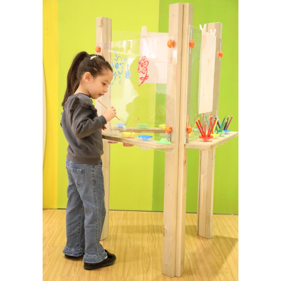 CLASSIC WORLD EDU Transparent Acrylic Board Easel XXL Art Center 3 in 1