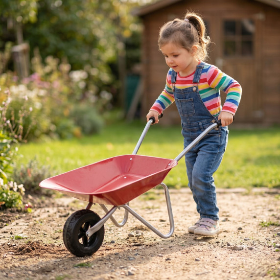 CLASSIC WORLD EDU Metal Garden Wheelbarrow for the Garden Beach Sandbox