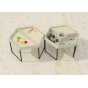 MASTERKIDZ Hexagonal Sand and Water Play Table with 2 Compartments and Adjustable Height