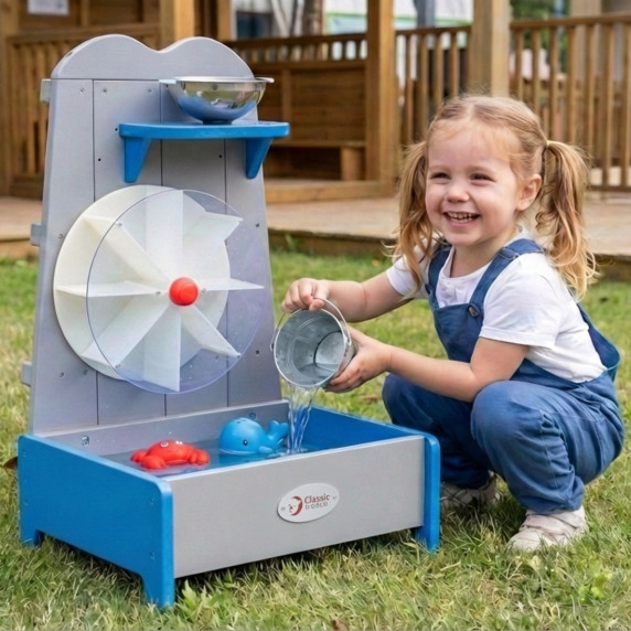 CLASSIC WORLD EDU Wooden Water Wheel Educational Garden Toy