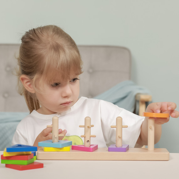 VIGA Wooden Montessori Shape Sorter Blocks