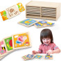 VIGA Wooden Puzzle 12 boards, 4 puzzles each, in a stand