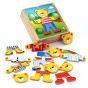VIGA Wooden Puzzle Educational Puzzle Dress Up the Teddy Bear Boy