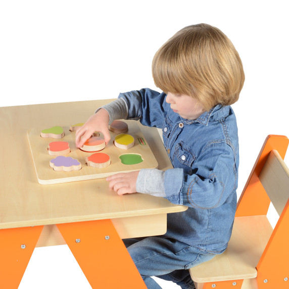 MASTERKIDZ Wooden Shape Sorter Colorful Fruits Montessori