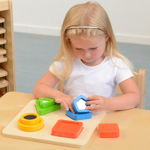 MASTERKIDZ Wooden Montessori Material Surface Texture Shape Sorter