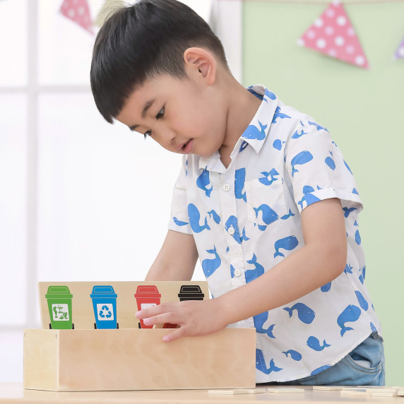 VIGA Puzzle Wooden educational game for learning how to sort waste