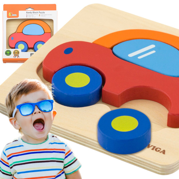 VIGA Baby's First Wooden Puzzle Car